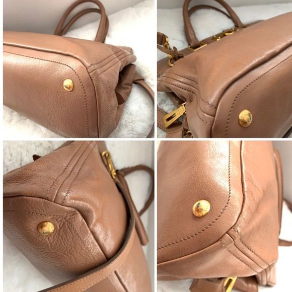 Authentic Prada Calf Leather Satchel Tan Medium - Picture 3 of 12